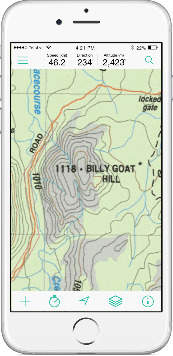 Sunmap Topo maps on iPhone